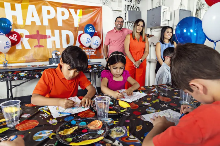 Birthday party on the Intrepid Museum.