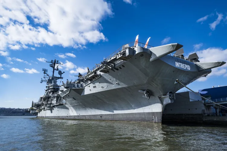 The USS Intrepid docked at pier 86