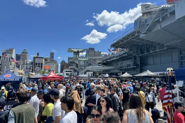 Fleet Week activities on Pier 86 at the Intrepid Museum