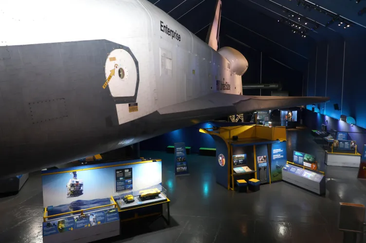 Mysteries from the Deep exhibition on display in the Space Shuttle Pavilion at the Intrepid Museum.