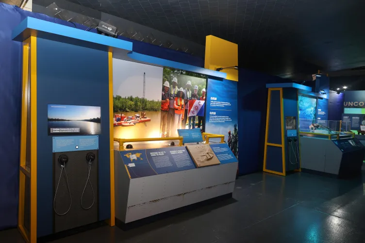 Mysteries from the Deep exhibition on display in the Space Shuttle Pavilion at the Intrepid Museum.