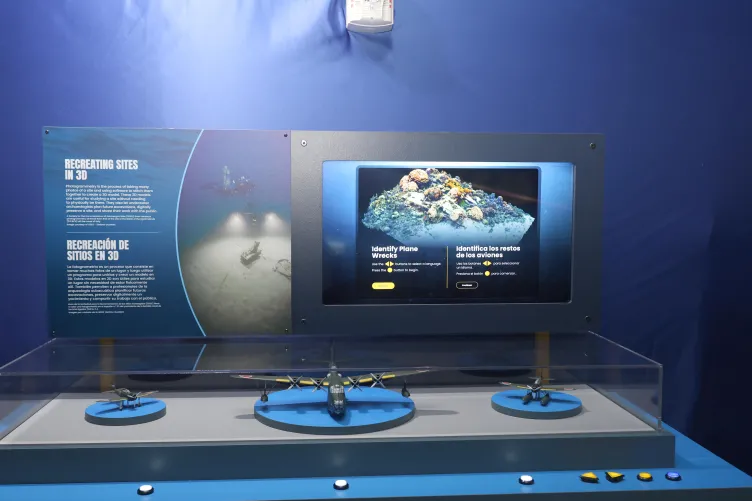 Mysteries from the Deep exhibition on display in the Space Shuttle Pavilion at the Intrepid Museum.