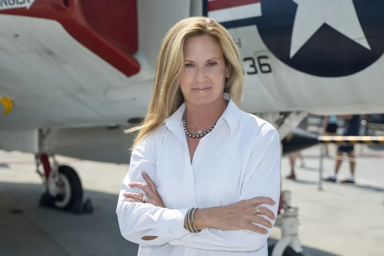 Photo of Susan Marenoff-Zausner on Intrepid's flight deck.