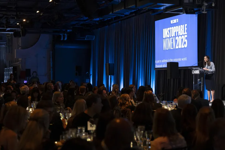 Lynda Baquero speaking at Unstoppable Women 2025