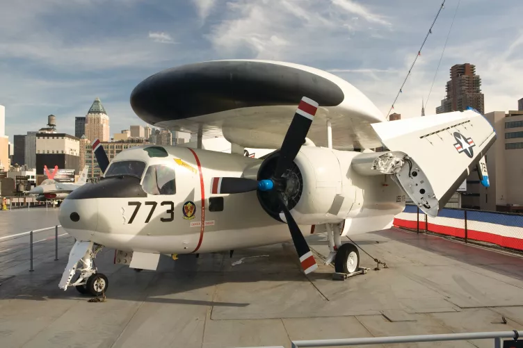 A Tracer plane on the Intrepid Museum's flight deck.