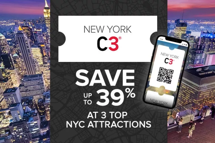 Sightseeing? Save on admission to 3 top New York City attractions with New York C3®️ by CityPASS®️.