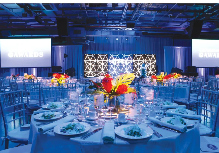 Event setup at Hangar Deck 3