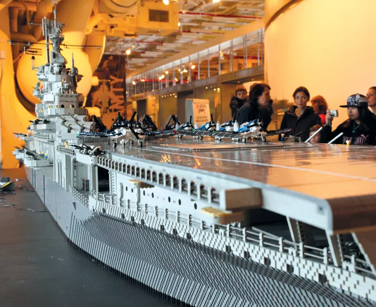 A 1:40 scale model of the Intrepid built with LEGOs by Ed Diment