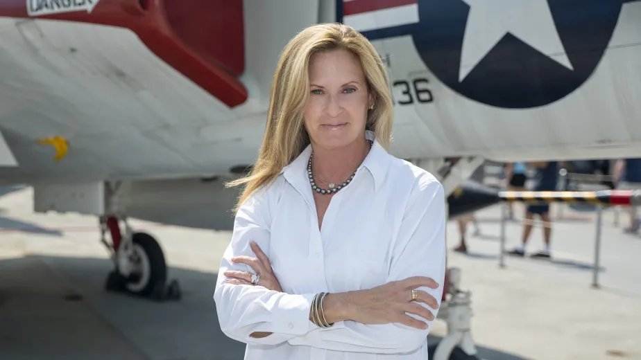 Photo of Susan Marenoff-Zausner on Intrepid's flight deck.