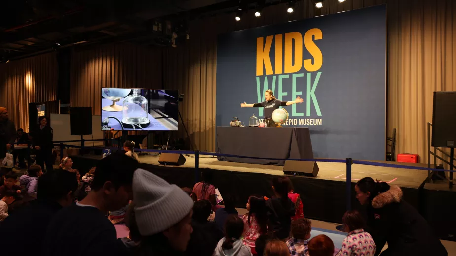 A science presentation during Kids Week
